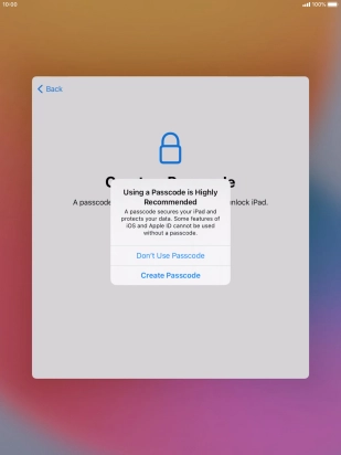 If you turn off the function, press Don't Use Passcode. If you turn off the function, press Don't Use Passcode.