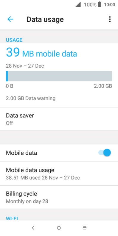 The total data usage is displayed.