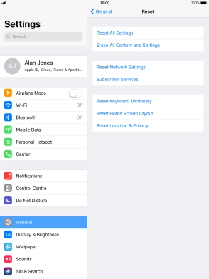 Press Reset All Settings.
