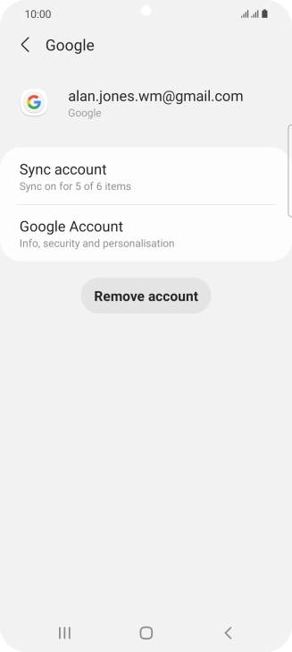 Press Sync account.