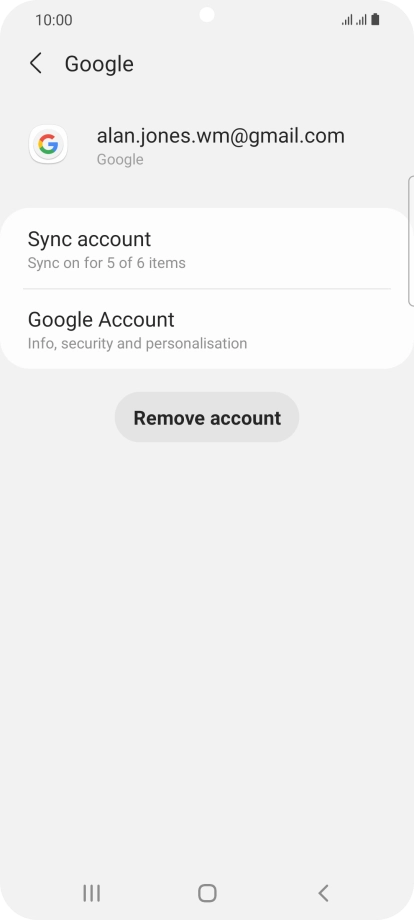 Press Sync account.