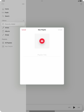 Press the text input field and key in a name for the playlist.