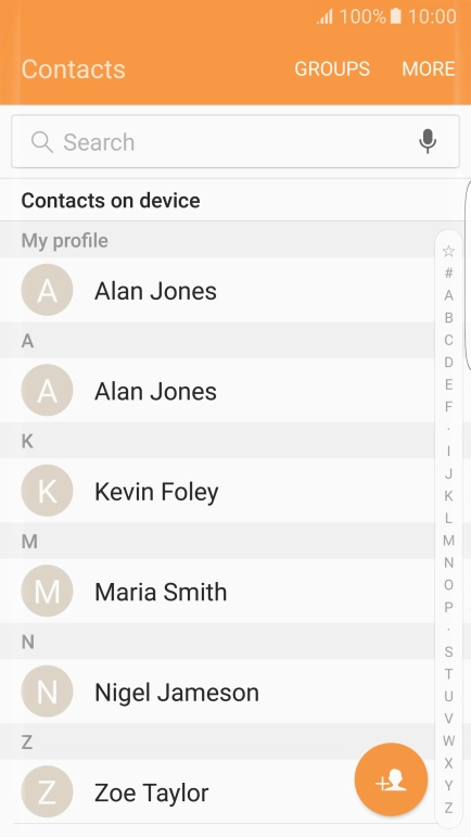 Press the new contact icon.
