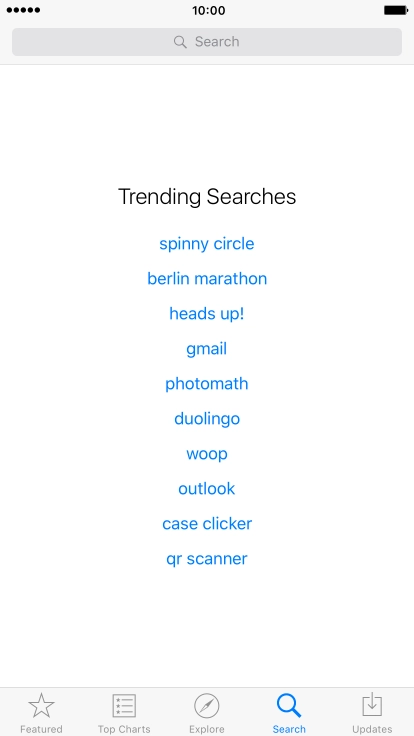 Press Search and key in the name or subject of the required app.