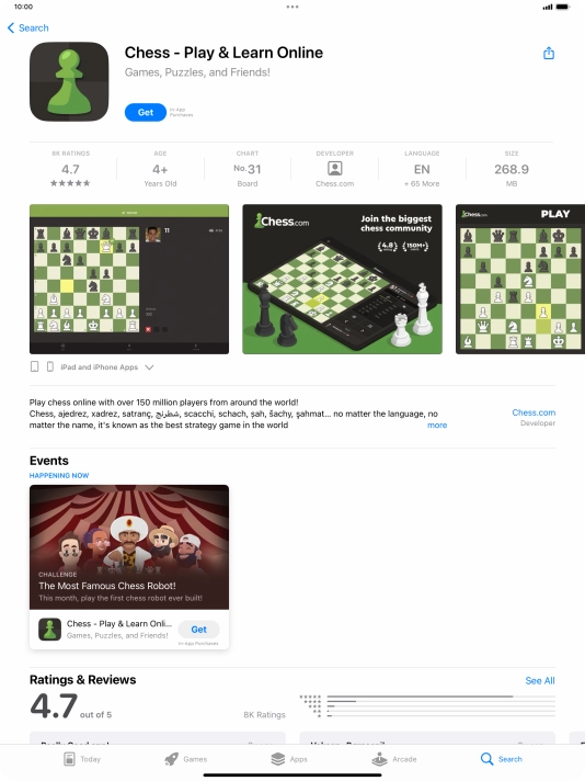 Press Get and follow the instructions on the screen to install the app.