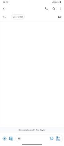 Press the send icon when you've finished your text message.