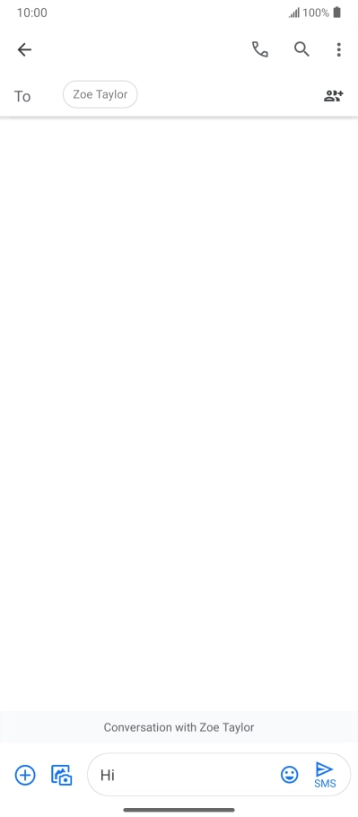 Press the send icon when you've finished your text message.