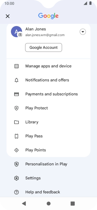 Press Manage apps and device.