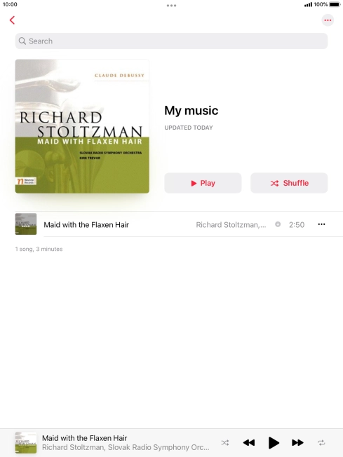 Press the song title. Press the song title.