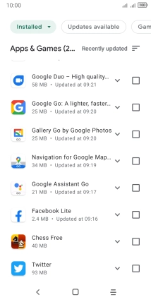 Press the required app.