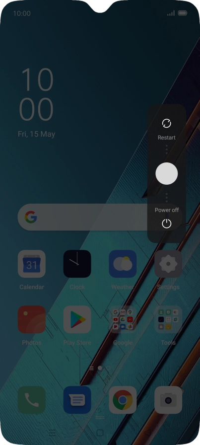 Press and drag the circle downwards.