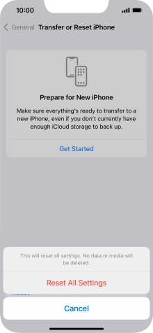 Press Reset All Settings.