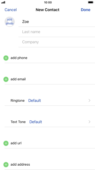 Press Last name and key in the last name.