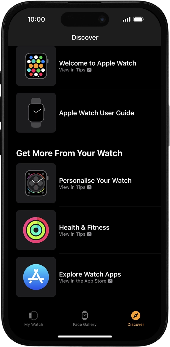 On your phone: Press Explore Watch Apps.