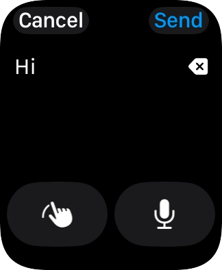 Press the microphone icon and record the message.