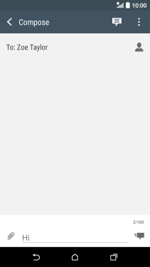 Press the send icon when you've finished your text message.