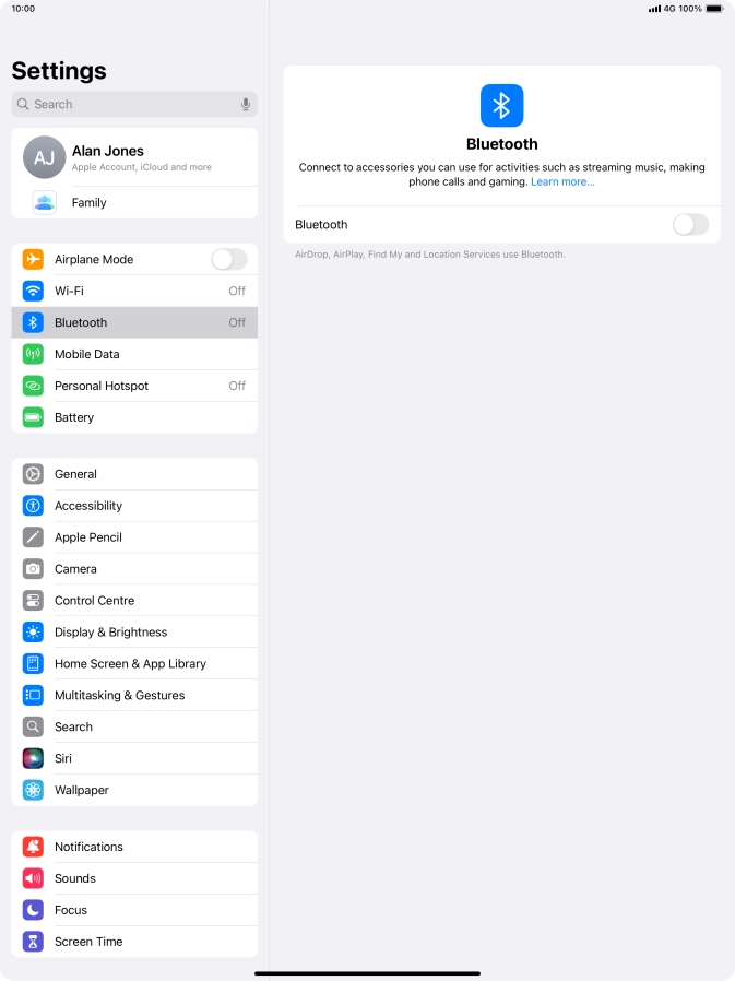 Press the indicator next to 