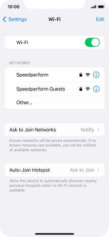 Press the required Wi-Fi network and key in the password for the Wi-Fi network.
