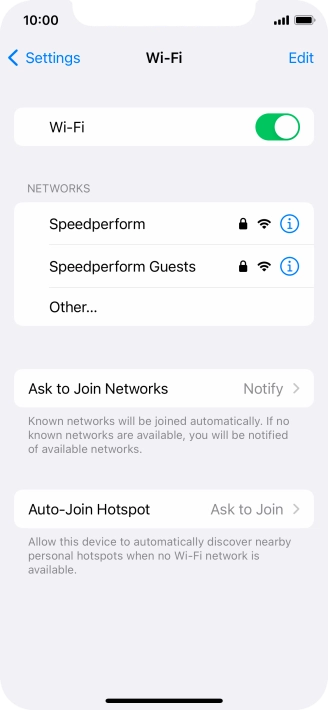 Press the required Wi-Fi network and key in the password for the Wi-Fi network.