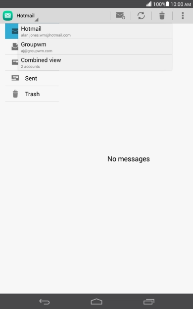 Press the required email account.