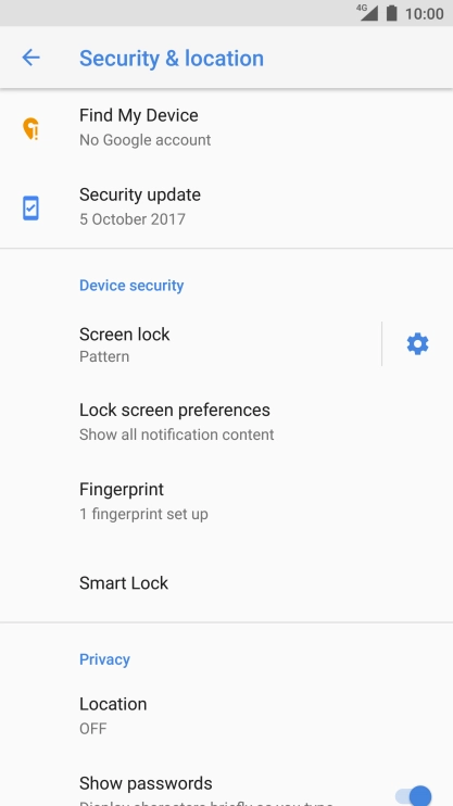 Press Screen lock and key in the current phone lock code.