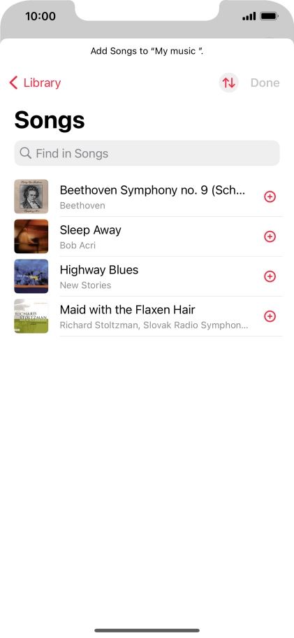 Go to the required category and press the required audio file.