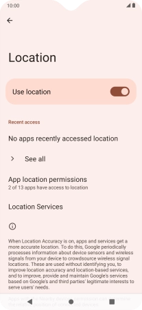 Press App location permissions.