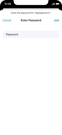 Key in the password for the Wi-Fi network and press Join.