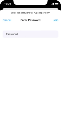 Key in the password for the Wi-Fi network and press Join.