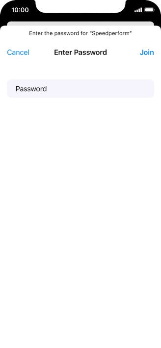 Key in the password for the Wi-Fi network and press Join.