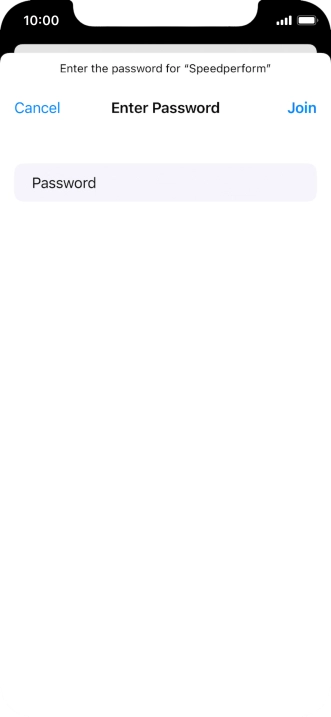 Key in the password for the Wi-Fi network and press Join.