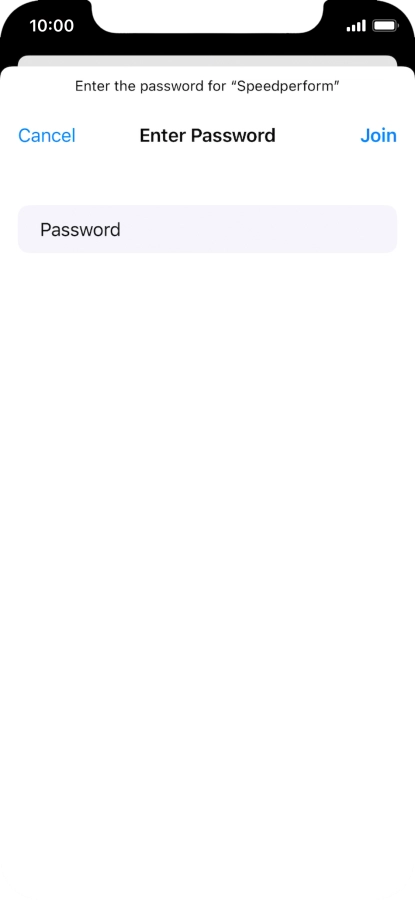 Key in the password for the Wi-Fi network and press Join.