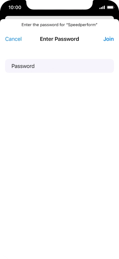 Key in the password for the Wi-Fi network and press Join.