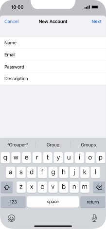 Press Description and key in the required name.