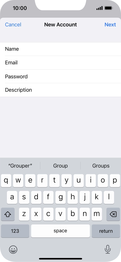 Press Description and key in the required name.