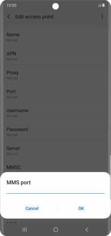 Key in 8080 and press OK.