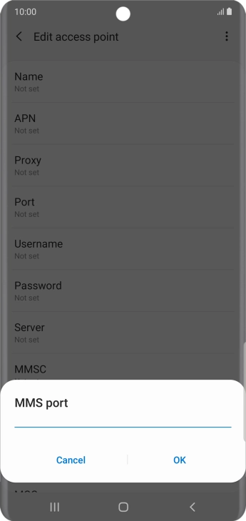 Key in 8080 and press OK.