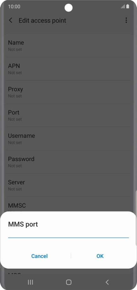 Key in 8080 and press OK.