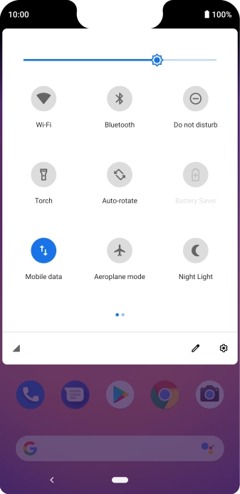Press the settings icon.