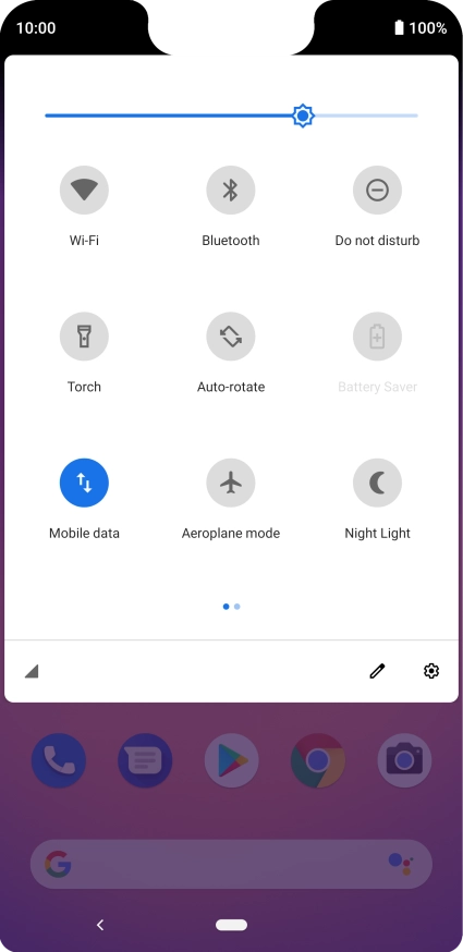 Press the settings icon.