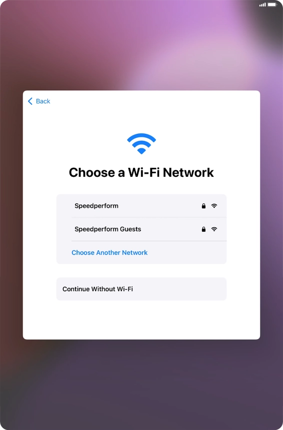 Press the required Wi-Fi network. Press the required Wi-Fi network.