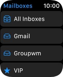 Press the required email account. Press the required email account.