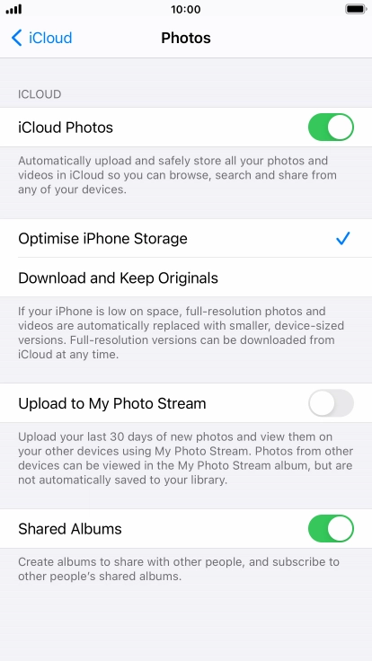 Press the indicator next to 