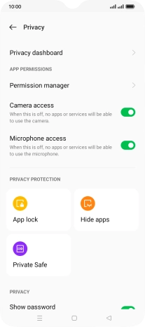 Press Permission manager.