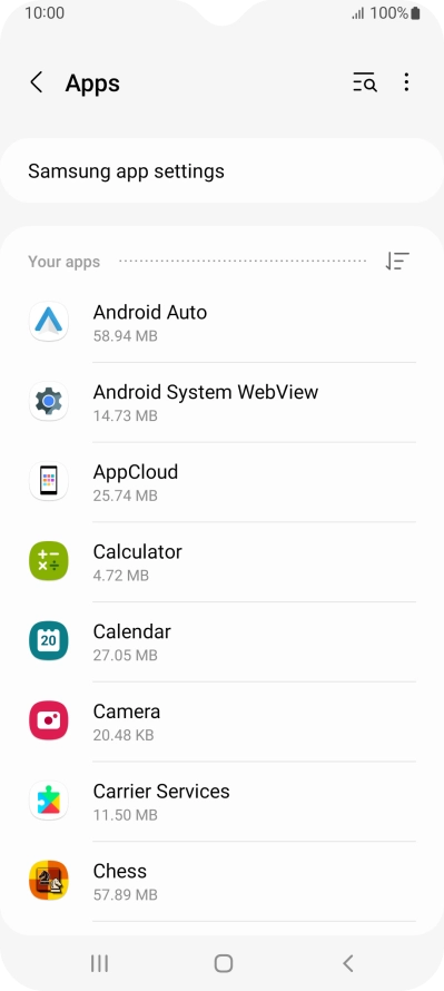Press the required app.