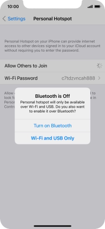 If Wi-Fi is turned on, press Wi-Fi and USB Only.