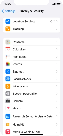 Press Location Services.