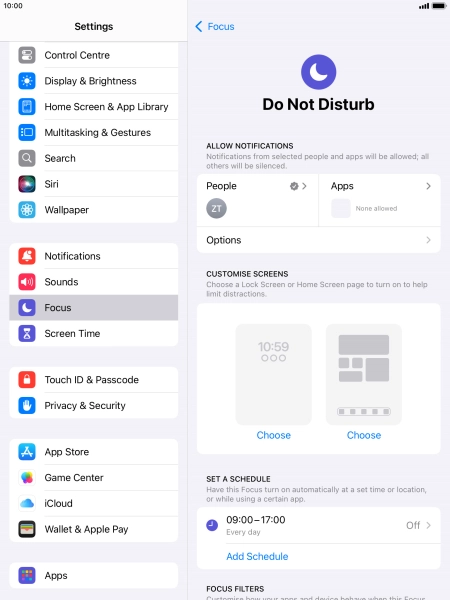 Press People and follow the instructions on the screen to select which contacts you would like to receive calls and notifications from when Do Not Disturb is turned on. Press People and follow the instructions on the screen to select which contacts you would like to receive calls and notifications from when Do Not Disturb is turned on.