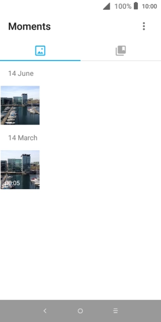 Press the album icon and go to the required folder.