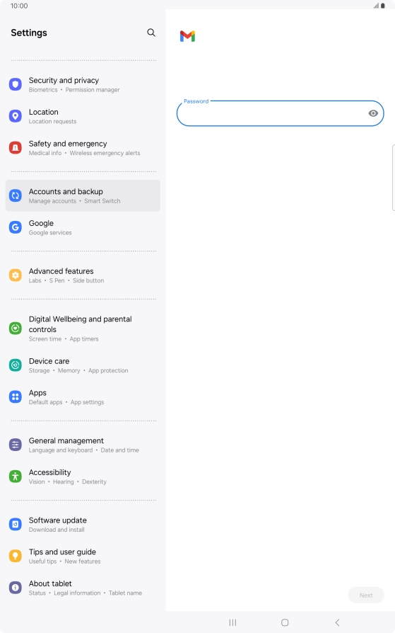 Press the field below 